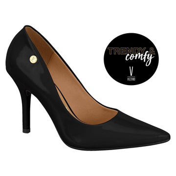 Vizzano 1184-1101 Pointy Toe Pump in Black Patent - Charley Boutique